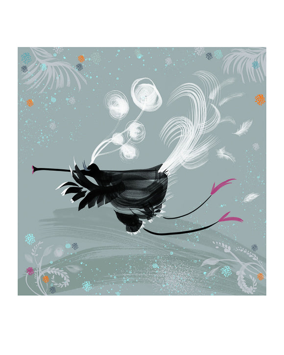 ART PRINT – Black Flute Bird (8x10)