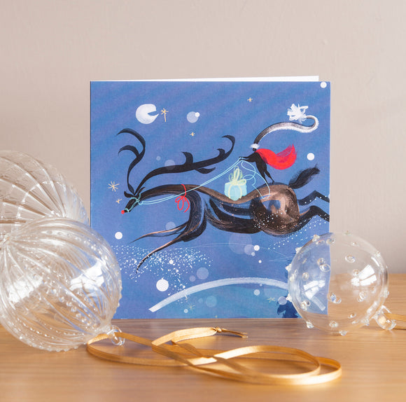 WINTER WONDER CHRISTMAS CARD – Flying Reindeer