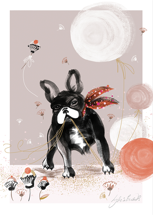 ART PRINT – 'French Bulldog' (A4 - A3)