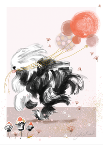 ART PRINT – 'Old English Sheep Dog' (A4 - A3)