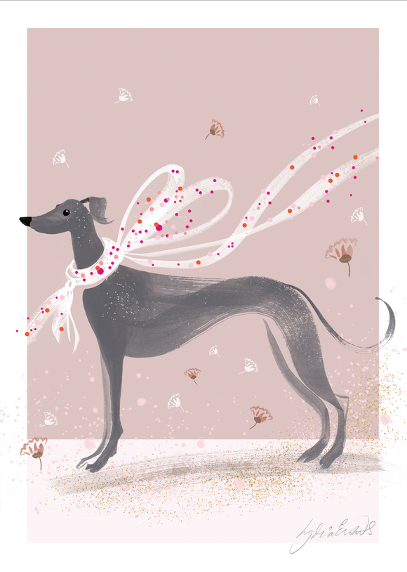 ART PRINT – 'Whippet' (A4 - A3)