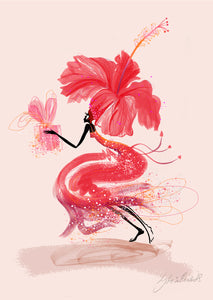 ART PRINT – MISS HIBISCUS (A5, A4 & A3)