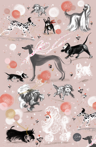 Dashing Dogs Tea Towel