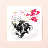OLD ENGLISH SHEEP DOG | LOVE YOU BALLOONS CARD