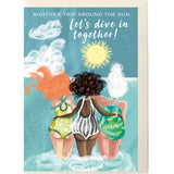 SWIM WILD & FREE ('SEA SISTERS') CARD – HAPPY BIRTHDAY