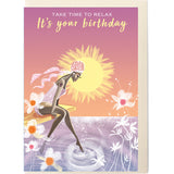 SWIM WILD & FREE ('SUNSET DIP') CARD – HAPPY BIRTHDAY