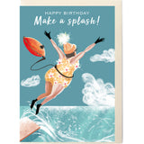SWIM WILD & FREE ('That Crazy Shelley') CARD – HAPPY BIRTHDAY Make a splash!