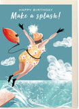 SWIM WILD & FREE ('That Crazy Shelley') CARD – HAPPY BIRTHDAY Make a splash!