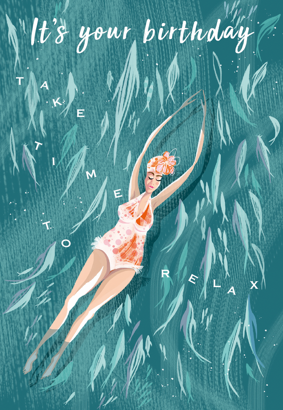 SWIM WILD & FREE ('SHOAL') CARD – Happy Birthday