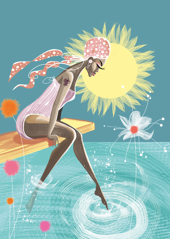 SWIM WILD & FREE ('TOE DIPPING') CARD