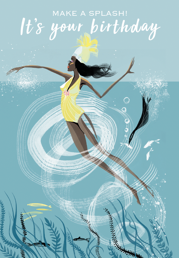 SWIM WILD & FREE ('EBB n FLOW') CARD – Happy Birthday