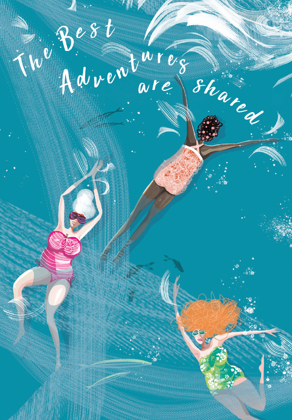 SWIM WILD & FREE ('OCEAN THREE') CARD – HAPPY BIRTHDAY