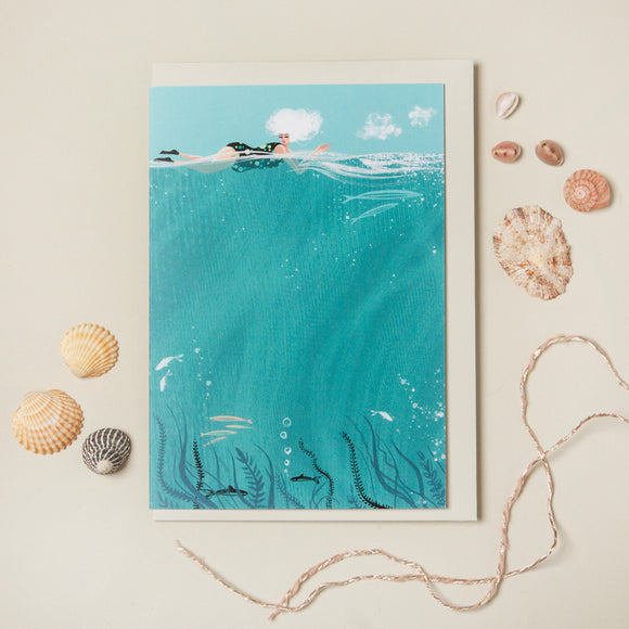 SWIM WILD & FREE ('Ocean Top') CARD