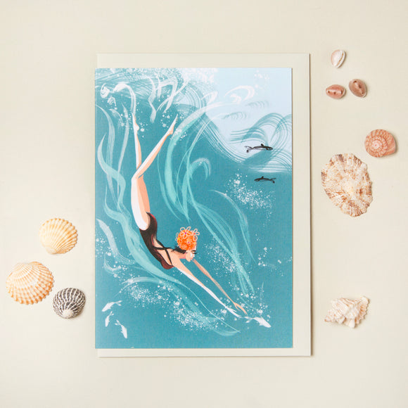 SWIM WILD & FREE ('The Dive') CARD