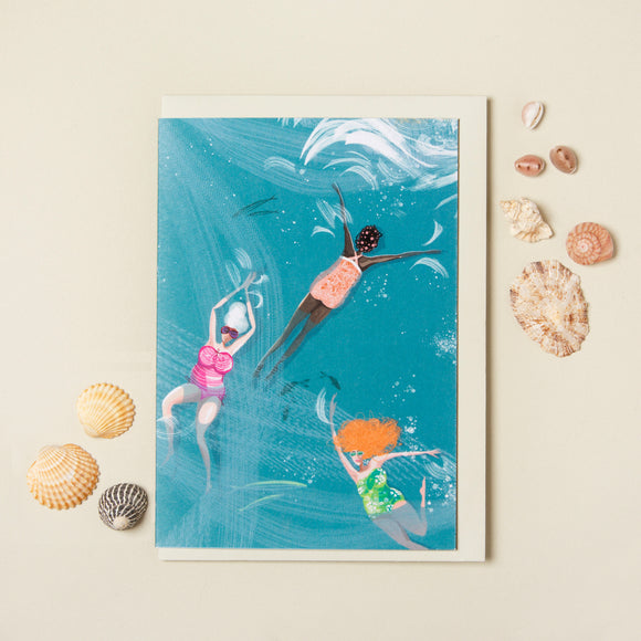 SWIM WILD & FREE ('Oceans 3') CARD