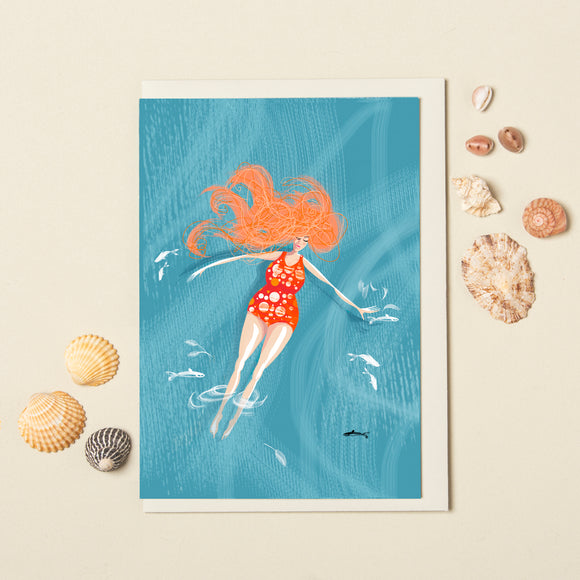 SWIM WILD & FREE ('Oasis') CARD