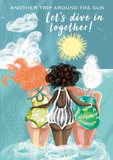 SWIM WILD & FREE ('SEA SISTERS') CARD – HAPPY BIRTHDAY