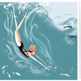 SWIM WILD & FREE ('Dive') SQUARE CARD