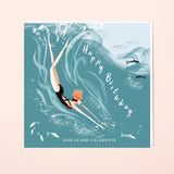 SWIM WILD & FREE ('Dive') SQUARE – HAPPY BIRTHDAY CARD