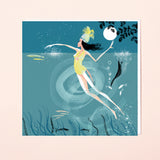 SWIM WILD & FREE ('Night Swim') SQUARE CARD