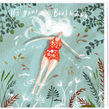 SWIM WILD & FREE ('AFLOAT') SQUARE HAPPY BIRTHDAY CARD
