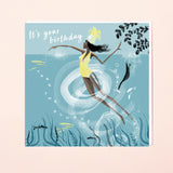 SWIM WILD & FREE ('EBB & FLOW') SQUARE HAPPY BIRTHDAY CARD