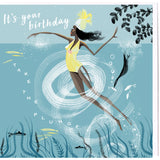 SWIM WILD & FREE ('EBB & FLOW') SQUARE HAPPY BIRTHDAY CARD