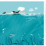 SWIM WILD & FREE ('OCEAN TOP') SQUARE CARD