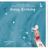 SWIM WILD & FREE ('OCEAN VISITA') SQUARE BIRTHDAY CARD
