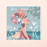 SWIM WILD & FREE ('COOL SUMMER DIP') SQUARE BIRTHDAY CARD