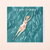 SWIM WILD & FREE ('SHOAL') SQUARE BIRTHDAY CARD