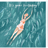 SWIM WILD & FREE ('SHOAL') SQUARE BIRTHDAY CARD