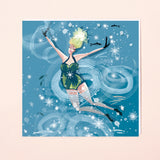SWIM WILD & FREE ('ICING ON THE LAKE') SQUARE CARD