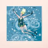 SWIM WILD & FREE ('ICING ON THE LAKE') SQUARE CHRISTMAS CARD