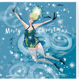 SWIM WILD & FREE ('ICING ON THE LAKE') SQUARE CHRISTMAS CARD