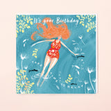 SWIM WILD & FREE ('Autumn Ocean Flow') BIRTHDAY CARD