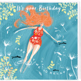 SWIM WILD & FREE ('Autumn Ocean Flow') BIRTHDAY CARD