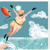 SWIM WILD & FREE ('THAT CRAZY SHELLEY') SQUARE CARD