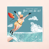 SWIM WILD & FREE ('CRAZY SHELLEY – YOU CAN DO IT!') SQUARE CARD