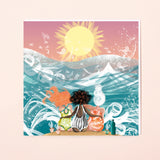 SWIM WILD & FREE ('Wild Sea Cuppa Tea') CARD