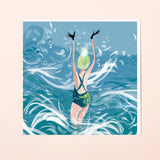 SWIM WILD & FREE ('In The Surf') SQUARE CARD