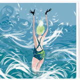 SWIM WILD & FREE ('In The Surf') SQUARE CARD