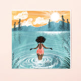 SWIM WILD & FREE ('Solitude') SQUARE CARD