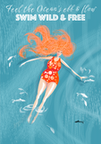 SWIM WILD & FREE ('Oasis') CARD