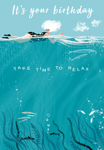 SWIM WILD & FREE ('OCEAN TOP') CARD – Happy Birthday