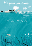 SWIM WILD & FREE ('OCEAN TOP') CARD – Happy Birthday