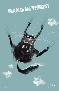TEA TOWEL – PAW BEHAVIOUR / Hang In There!