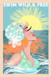 TEA TOWEL – Swim Wild & Free 'She Rises'