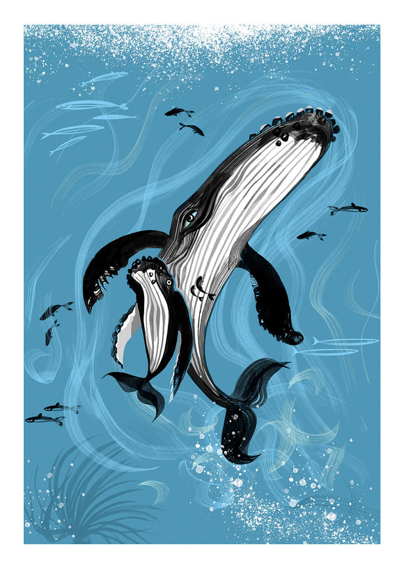 ART PRINT – Hump Back Mother Whale (A4 / A3)