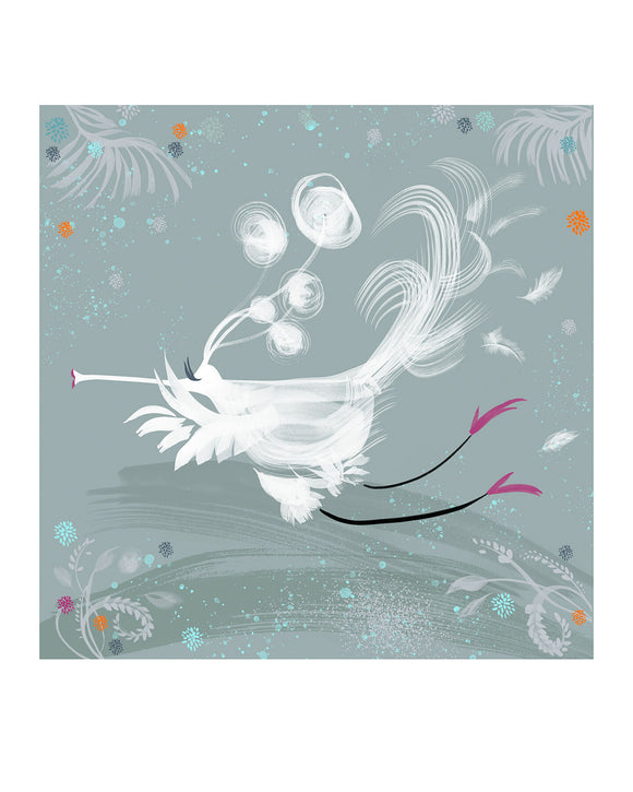 ART PRINT – White Flute Bird (8x10)